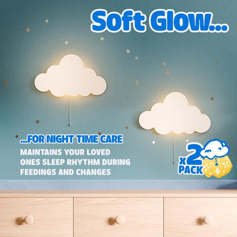2Pcs Clouds Light - Pack of 2 Floating Clouds Wall Lamps for Nursery