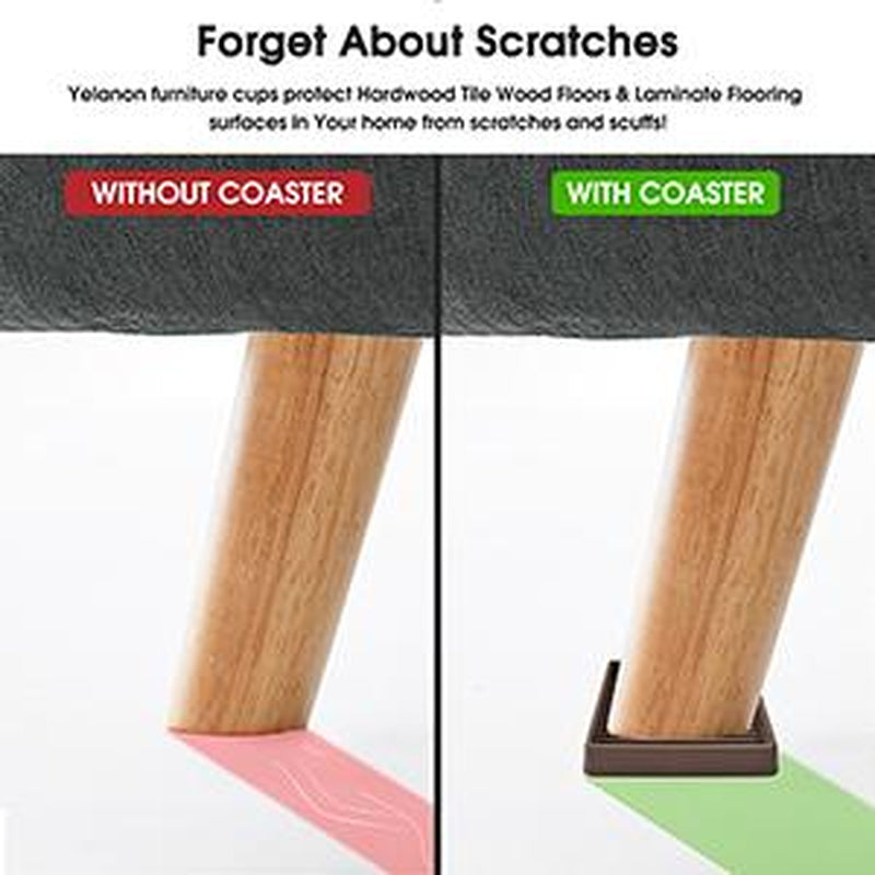 Yelanon - Furniture Caster Cups , Non Slip Furniture Pads Hardwoods Floors Tableware
