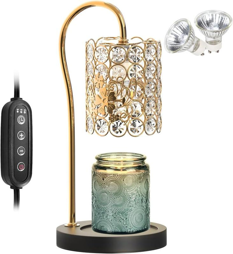 Timewise Electric Candle Warmer Lamp: Illuminate Your Space with Style. Perfect for Bedroom Ambiance and Home Decor. Ideal Gifts for Women. Dimmable Wax Melts Warmer for Scented Wax (Includes 2 X GU10 Bulbs) Decoration Items Jar