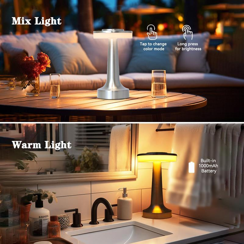 Portable LED Table Lamp with Touch Sensor, 3-Levels Brightness, Rechargeable Battery up to 48 Hours Usage, Night Light for Kids Nursery, Nightstand Lamp, Bedside Lamp (Gold)