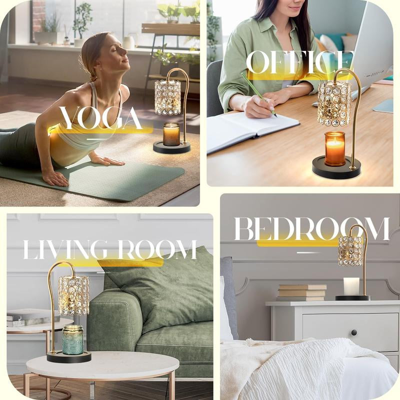 Timewise Electric Candle Warmer Lamp: Illuminate Your Space with Style. Perfect for Bedroom Ambiance and Home Decor. Ideal Gifts for Women. Dimmable Wax Melts Warmer for Scented Wax (Includes 2 X GU10 Bulbs) Decoration Items Jar