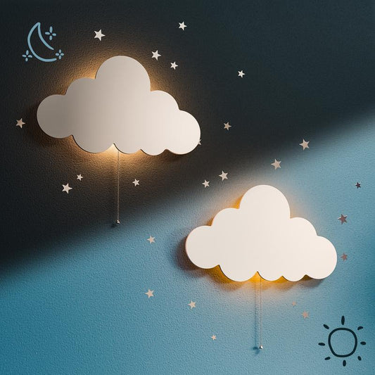 2Pcs Clouds Light - Pack of 2 Floating Clouds Wall Lamps for Nursery