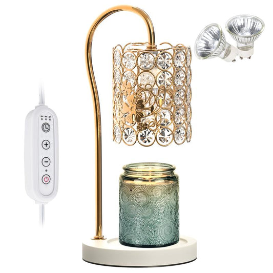 Timewise Electric Candle Warmer Lamp: Illuminate Your Space with Style. Perfect for Bedroom Ambiance and Home Decor. Ideal Gifts for Women. Dimmable Wax Melts Warmer for Scented Wax (Includes 2 X GU10 Bulbs) Decoration Items Jar