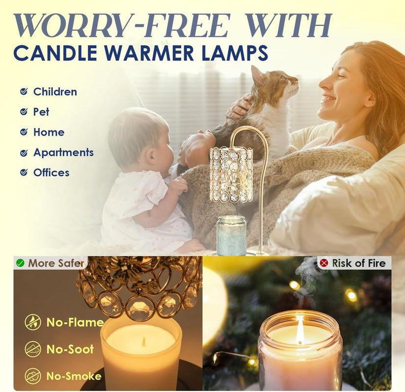 Timewise Electric Candle Warmer Lamp: Illuminate Your Space with Style. Perfect for Bedroom Ambiance and Home Decor. Ideal Gifts for Women. Dimmable Wax Melts Warmer for Scented Wax (Includes 2 X GU10 Bulbs) Decoration Items Jar
