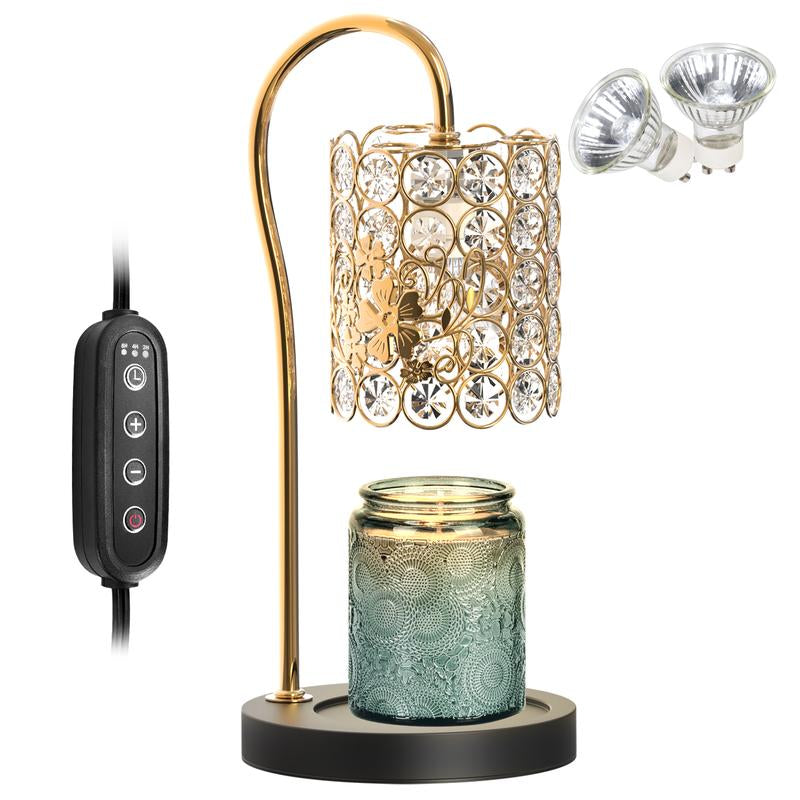 Timewise Electric Candle Warmer Lamp: Illuminate Your Space with Style. Perfect for Bedroom Ambiance and Home Decor. Ideal Gifts for Women. Dimmable Wax Melts Warmer for Scented Wax (Includes 2 X GU10 Bulbs) Decoration Items Jar